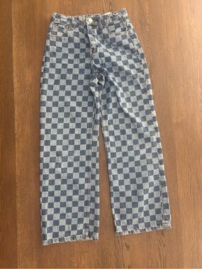 H&M Checkerboard Blue Denim Jeans